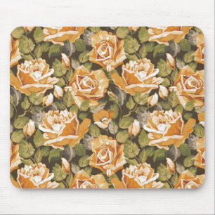 Vintage Floral pattern of yellow roses Mouse Pad