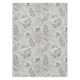 Vintage Floral Pattern on Rustic Grey Background Tablecloth