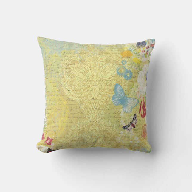 vintage floral pattern outdoor cushion (Front)