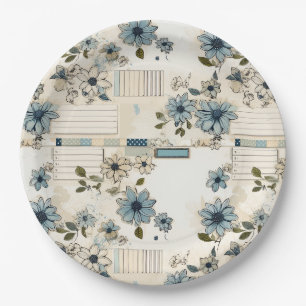 Vintage Floral Pattern Paper Plate