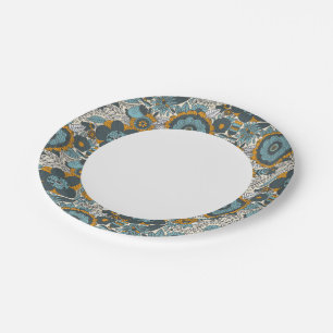 Vintage floral pattern paper plate