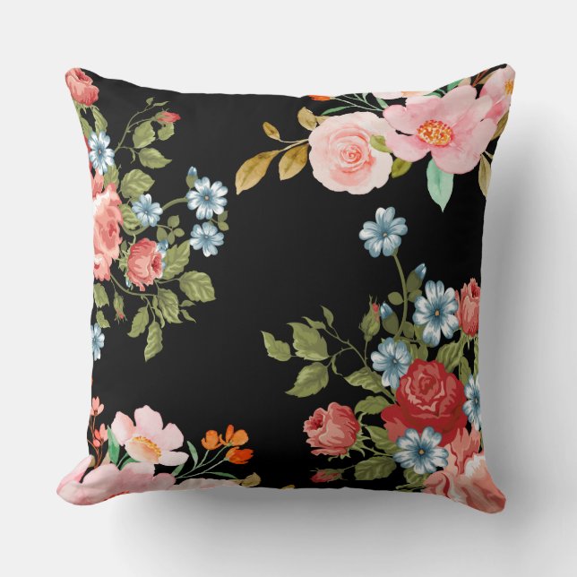  Vintage Floral Pattern Pillow (Front)
