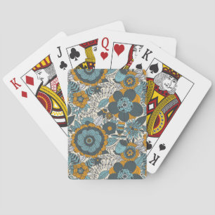 Vintage floral pattern playing cards