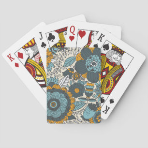 Vintage floral pattern playing cards
