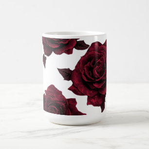 Vintage Floral Pattern Romantic Rose Botanical A Coffee Mug
