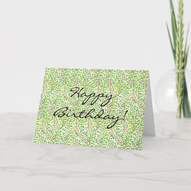 Vintage Floral Pattern Simple Birthday Card (Front)