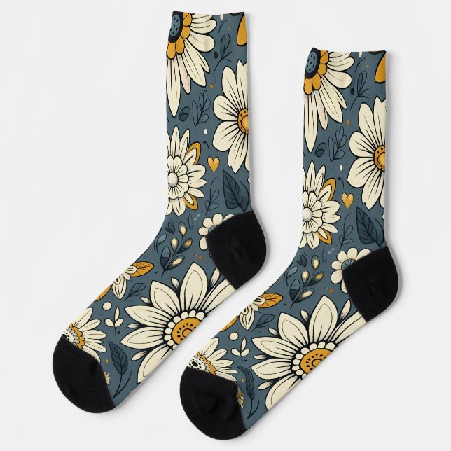 Vintage Floral Pattern Socks (Left)