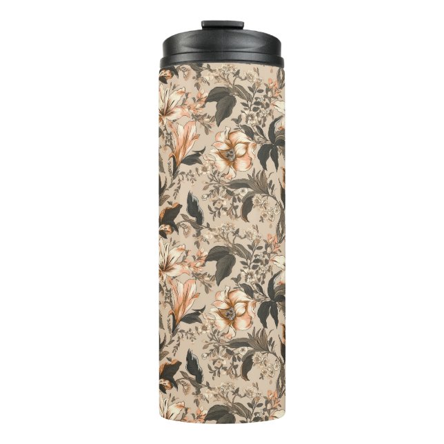 Vintage Floral Pattern Thermal Tumbler (Front)