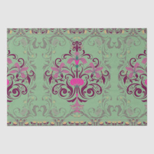 Vintage floral pattern Two-Tone coffee mug Tissue Paper