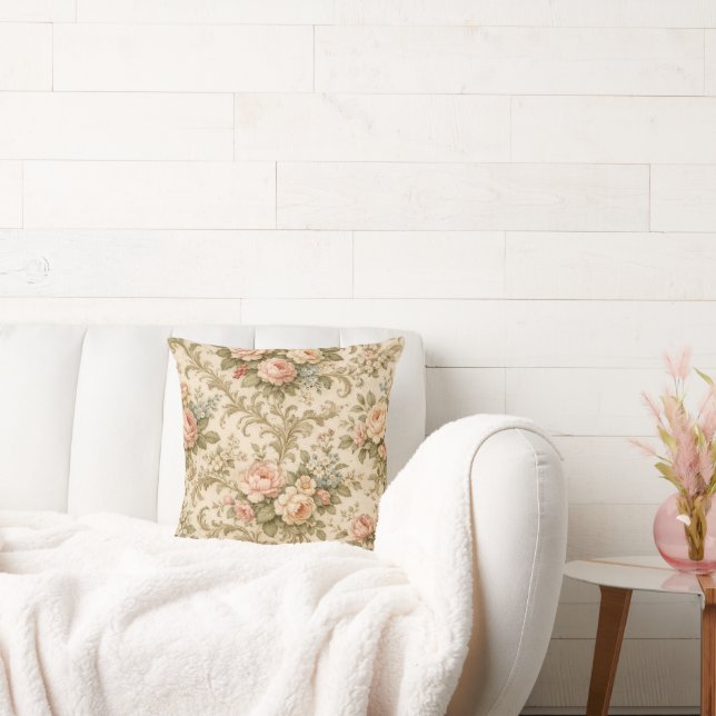 Vintage Floral Pattern Wallpaper  Cushion (Couch)