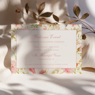 Vintage Floral Pattern Wedding Enclosure Card