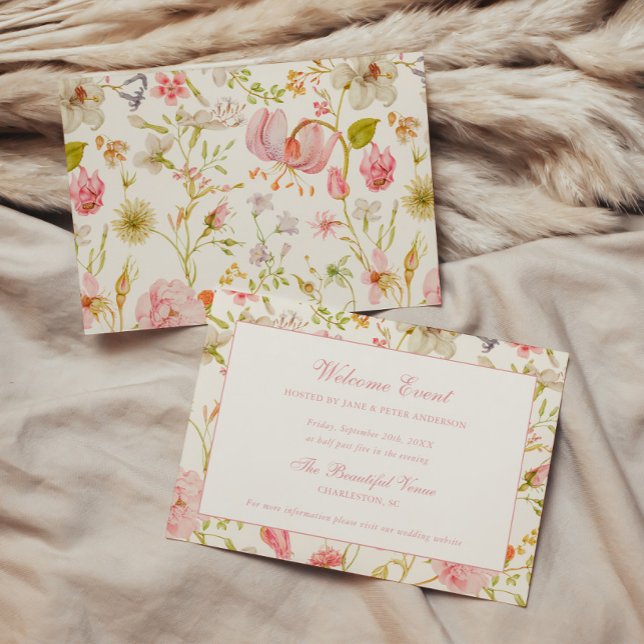Vintage Floral Pattern Wedding Enclosure Card (Creator Uploaded)