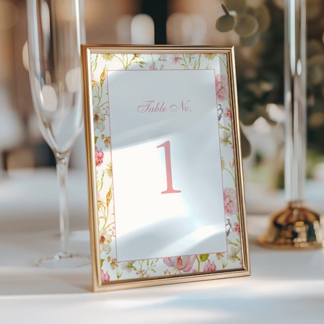 Vintage Floral Pattern Wedding Table Number (Creator Uploaded)