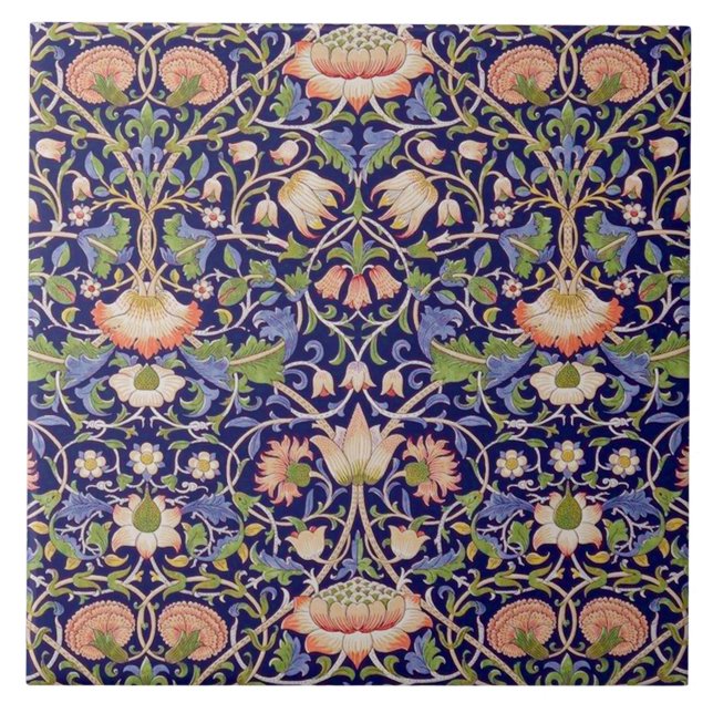 Vintage Floral Pattern, William Morris Ceramic Tile (Front)