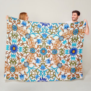 Vintage Floral Pattern, William Morris Fleece Blanket