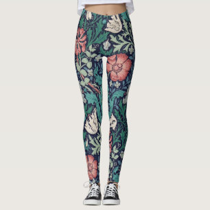 Vintage Floral Pattern, William Morris Leggings