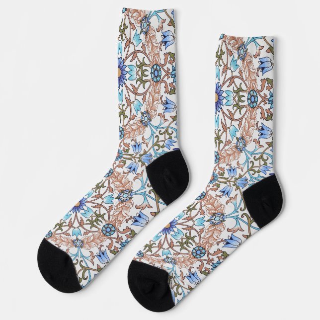 Vintage Floral Pattern, William Morris Socks (Left)