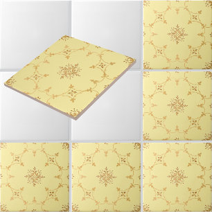 Vintage Floral Pattern With Fleuron Interiors Ceramic Tile
