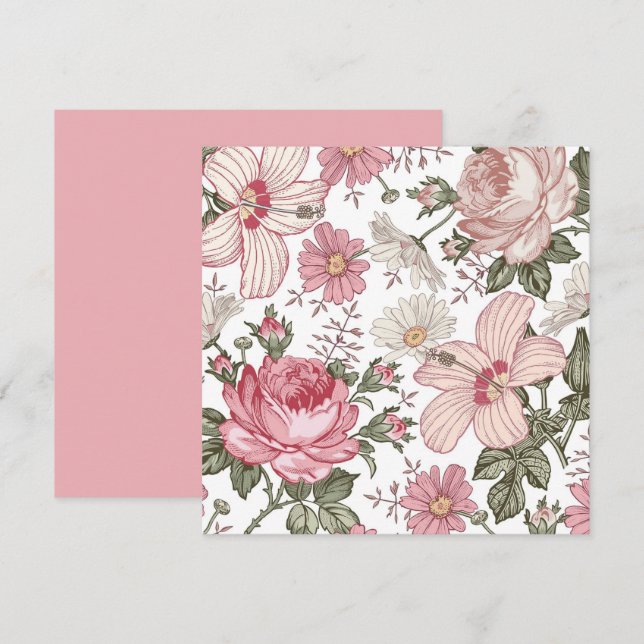 Vintage Floral Pattern with Roses (Front/Back)