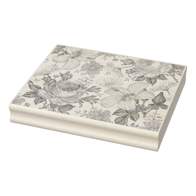 Vintage Floral Pattern with Roses Rubber Stamp (Stamp)