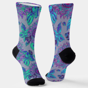 Vintage Floral Patterned Odd Socks