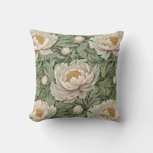 Vintage Floral Peony Patterned Cushion
