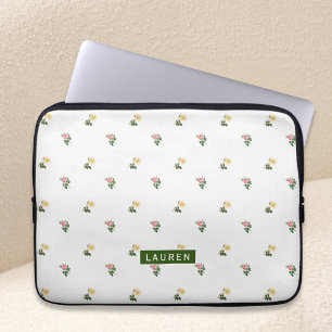 Vintage Floral Personalised Laptop Sleeve