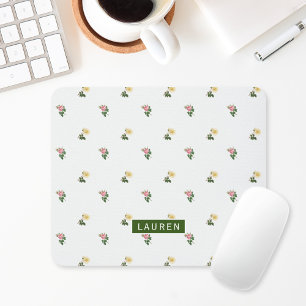 Vintage Floral Personalised Mouse Pad