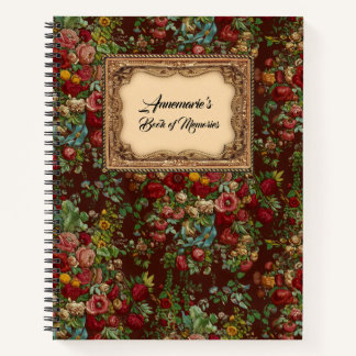 Vintage Floral Personalised Spiral Notebook
