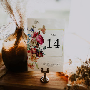 Vintage Floral Personalised Table Number