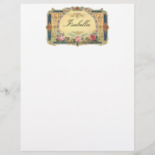 Vintage Floral Personelized Letterhead Stationery