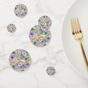 Vintage Floral Pickleball Design Confetti