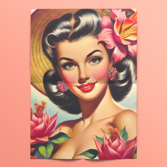 Vintage Floral Pin Up Tissue Paper (Creator Uploaded)