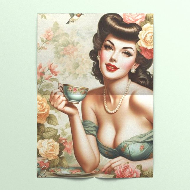 Vintage Floral Pin Up Tissue Paper (Creator Uploaded)
