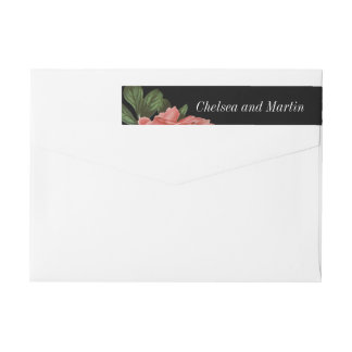 Vintage Floral | Pink Black & White Wrap Around Label