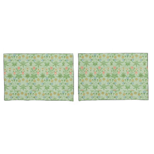 Vintage Floral Pink Blue William Morris Daisy Pillowcase