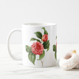 Vintage Floral, Pink Camellia Flowers by Redoute Coffee Mug