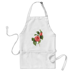 Vintage Floral, Pink Camellia Flowers by Redoute Standard Apron