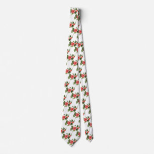 Vintage Floral, Pink Camellia Flowers by Redoute Tie