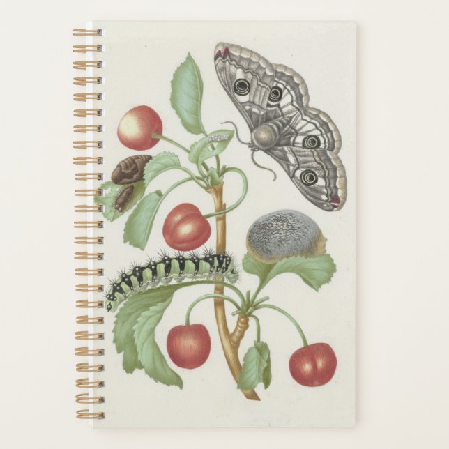 Vintage Floral Planner with Moth and Caterpillar (Front)