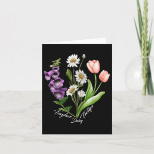 Vintage Floral Plant Foxglove Daisy Tulip Flower G Card