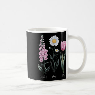 Vintage Floral Plant Foxglove Daisy Tulip Flower G Coffee Mug