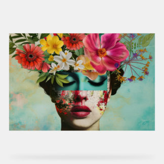 Vintage Floral Portrait Acrylic Sign