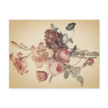 Vintage Floral Postcard