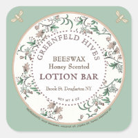 Vintage Floral Print Bees Spring Green Lotion Bar