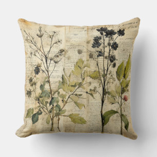 Vintage Floral Print Pillow