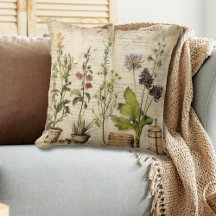 Vintage Floral Print Pillow