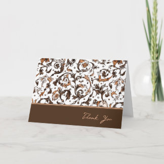 Vintage Floral Print Thank You Card