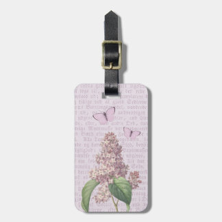 Vintage floral purple lilac flower luggage tag