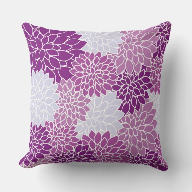 Vintage Floral Purple Pillow (Front)